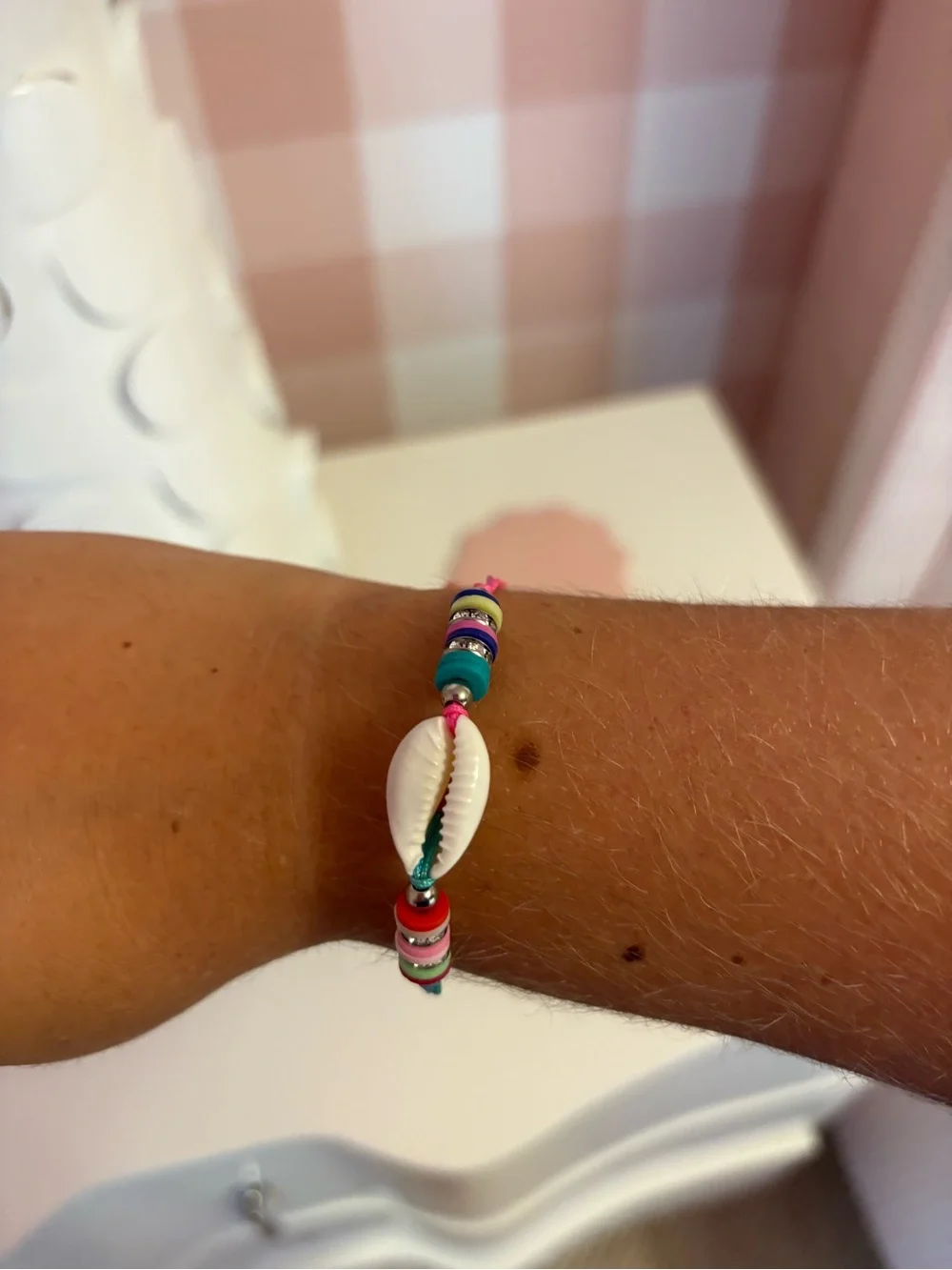 Kids Rainbow Shell Beaded Adjustable Bracelet